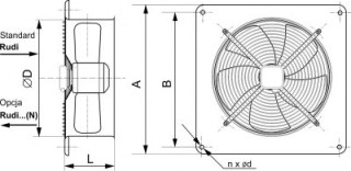 WENTYLATOR RUDI 38 1F TYWENT