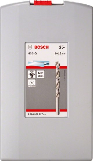 KOMPLET WIERTEŁ DO METALU HSS-G ZESTAW 25 SZT BOSCH