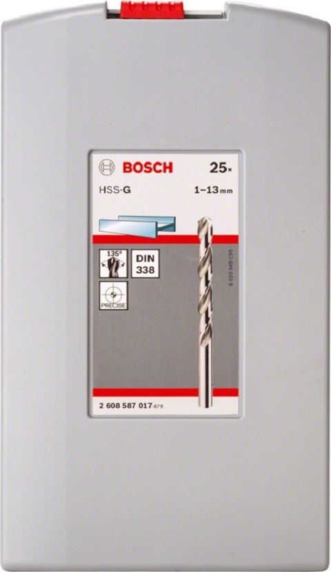 KOMPLET WIERTEŁ DO METALU HSS-G ZESTAW 25 SZT BOSCH