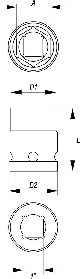 NASADKA KRÓTKA UDAROWA 6-KĄTNA 1'' 48MM YATO