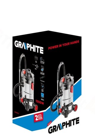 ODKURZACZ PRZEMYSŁOWY 1500W ZBIORNIK 30L 230V GRAPHITE