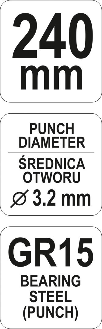 SZCZYPCE DO DZIURKOWANIA BLACH 240MM YATO