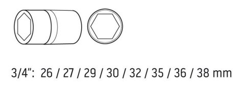 NASADKI UDAROWE 3/4'' 26-38MM 8 SZTUK NEO