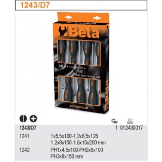 ZESTAW WKRĘTAKÓW PŁASKICH I KRZYŻAKOWYCH 7SZT BETA