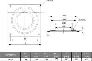 PODSTAWA DACHOWA B-16 TYWENT