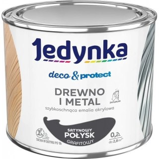 JEDYNKA DECO&PROTECT DREWNO I METAL SATYNOWY GRAFITOWY 0,2L JEDYNKA