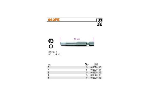 KOŃCÓWKA WKRĘTAKA TRZPIENIOWA SZEŚCIOKĄTNA DŁUGA 3MM BETA