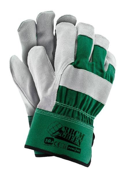 RĘKAWICE WZMACNIANE SKÓRA BYDLĘCĄ RBCMGREEN UN