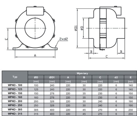 WENTYLATOR KANAŁOWY WPKO 150 TYWENT
