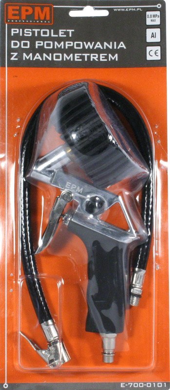 PISTOLET DO POMPOWANIA KÓŁ Z MANOMETREM EPM