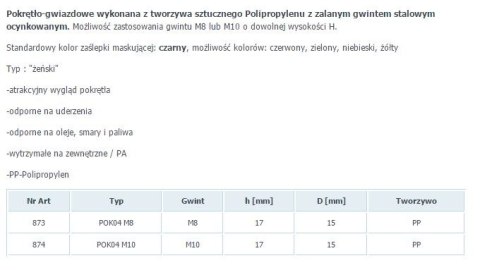 POKRĘTŁO GWIAZDKOWE POK 04 FI 50 M10 PP 874 UN