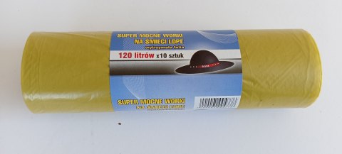 WORKI NA ŚMIECI 120L 70*110 ŻÓŁTE 10 SZTUK UN
