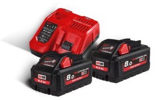 ZESTAW AKUMULATORÓW M18 2*8.0AH + ŁADOWARKA M18 NRG-802 MILWAUKEE
