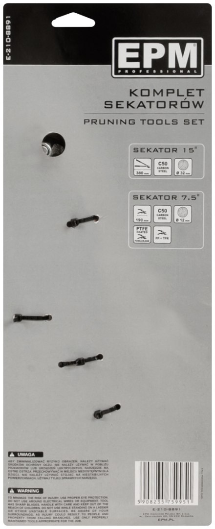 ZESTAW SEKATOR NOŻYCOWY DO GAŁEZI SEKATOR UNIWERSALNY EPM