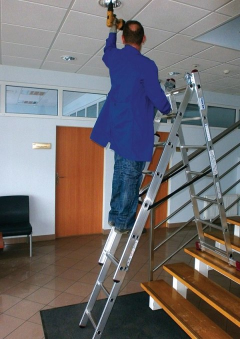 DRABINA ALUMINIOWA 3-ELEMENTOWA CORDA 3*7 SZCZEBLI KRAUSE