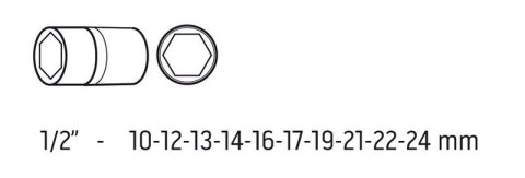 NASADKI UDAROWE 1/2'' 10-24MM 10 SZTUK NEO