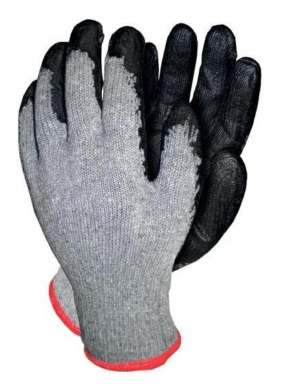 RĘKAWICE DZIANINOWE POWLEKANE GUMĄ RECO_SB CZARNO-SZARE UN