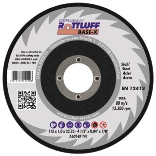 TARCZA PŁASKA T1A 125*1.0*22 A60T-BF INOX PRO-X ROTTLUFF