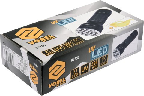 ZESTAW LATARKA UV 21 LED I OKULARY VOREL