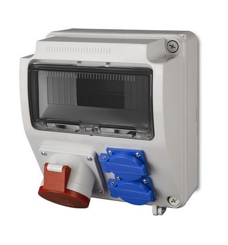 ROZDZIELNICA BUD.9-MODUŁOWA 2X2P+Z 5P/32A BEZ ZABEZPIECZENIA ELEKTRO-PLAST