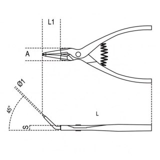 SZCZYPCE DO PIERŚCIENI ZEWNĘTRZNE ODGIĘTE 225MM BETA