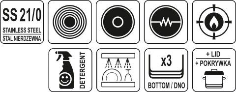 GARNEK NISKI Z POKRYWKĄ ZE STALI NIERDZEWNEJ 20X10,5 CM 3,3L YATO GASTRO