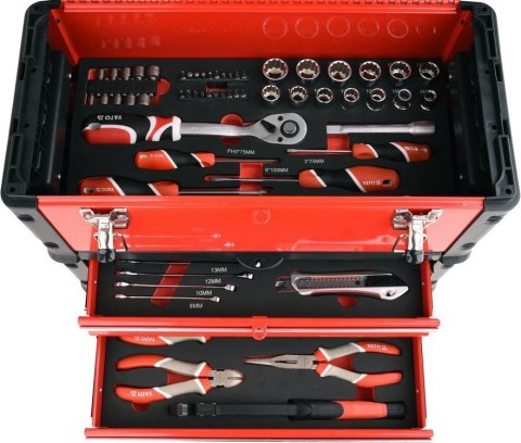 WÓZEK NARZĘDZIOWY 3-CZĘŚCIOWY Z NARZĘDZIAMI YATO