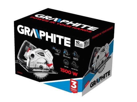 PILARKA TARCZOWA 1500W 185*20MM LASER GŁĘBOKOŚĆ CIĘCIA 65MM GRAPHITE